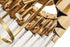 Kuna Flush Ceiling 3 Light Brass/Clear Sculpted Glass 30 cm